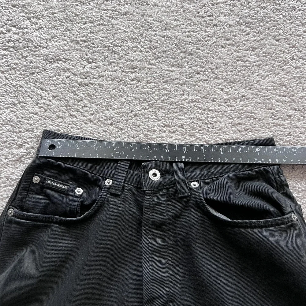 Dolce & Gabbana J&ANS‎ Jeans Mens 26x28 Black Straight Button Fly Raw Hem Italy